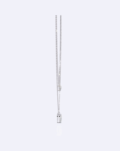 Dainty Ball Chain Necklace with Solitaire Drop