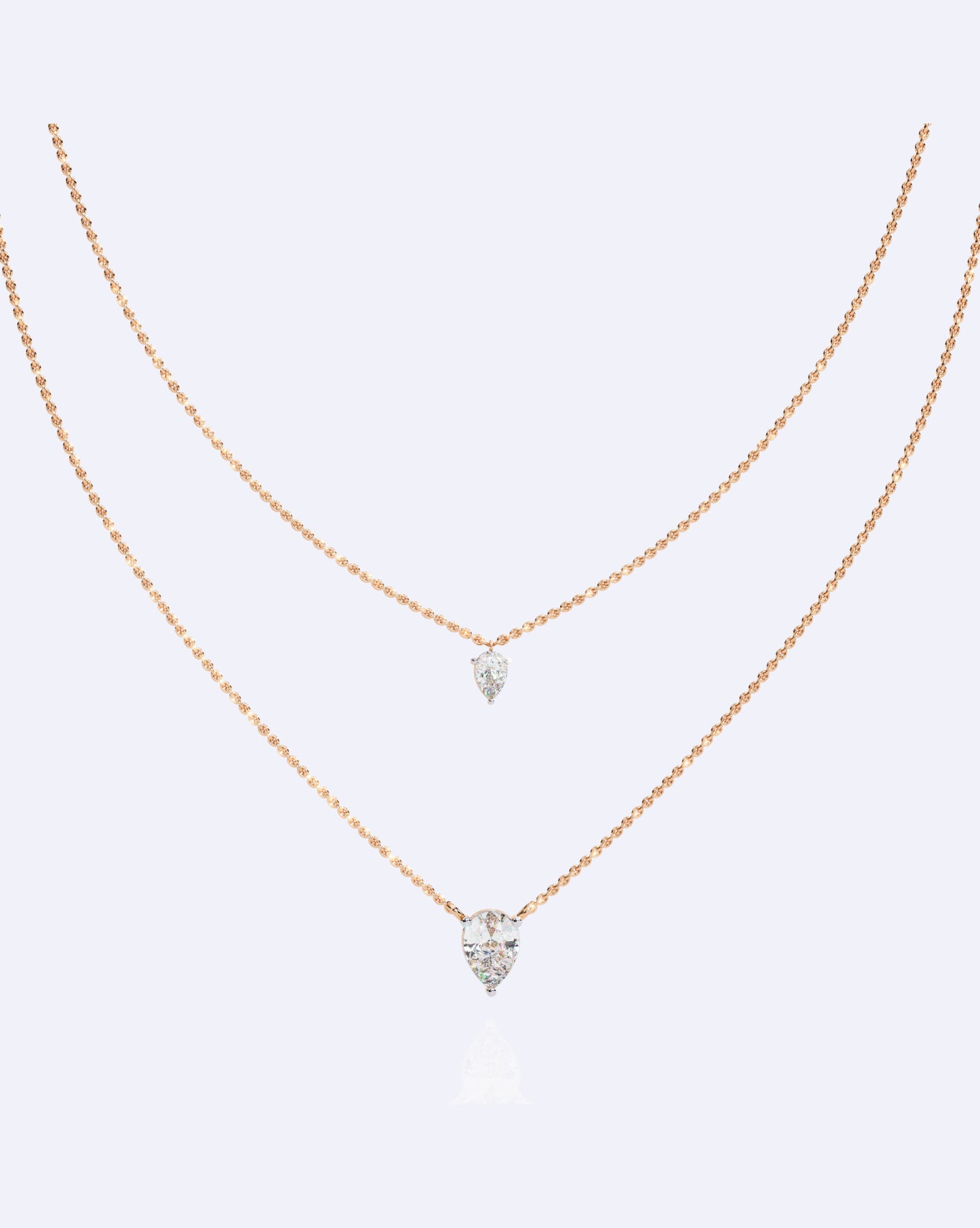 Dainty Ball Chain Necklace with Solitaire Drop