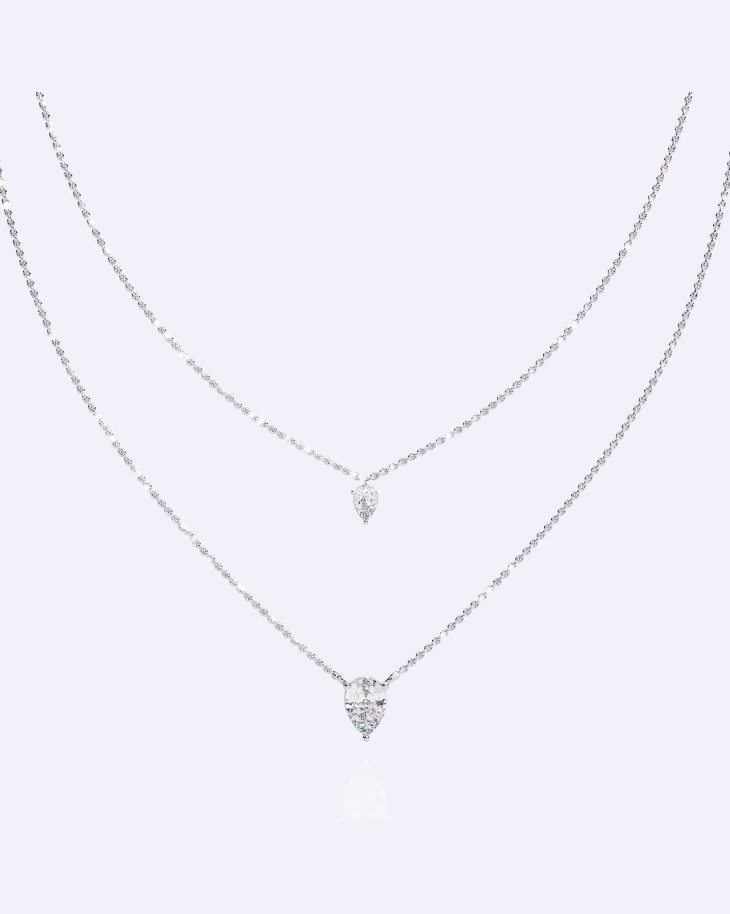 Dainty Ball Chain Necklace with Solitaire Drop