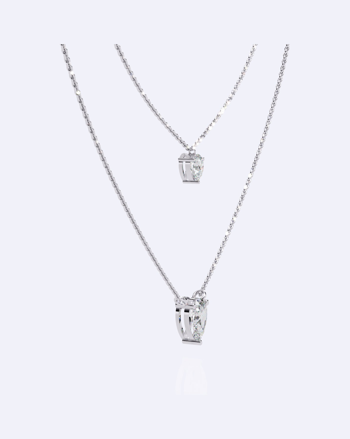 Dainty Ball Chain Necklace with Solitaire Drop
