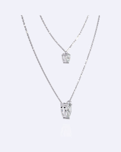 Dainty Ball Chain Necklace with Solitaire Drop