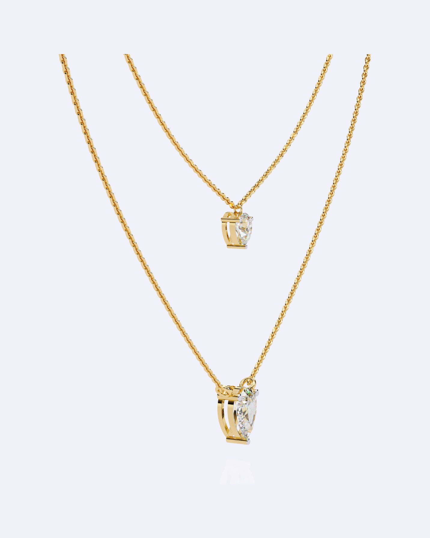 Dainty Ball Chain Necklace with Solitaire Drop