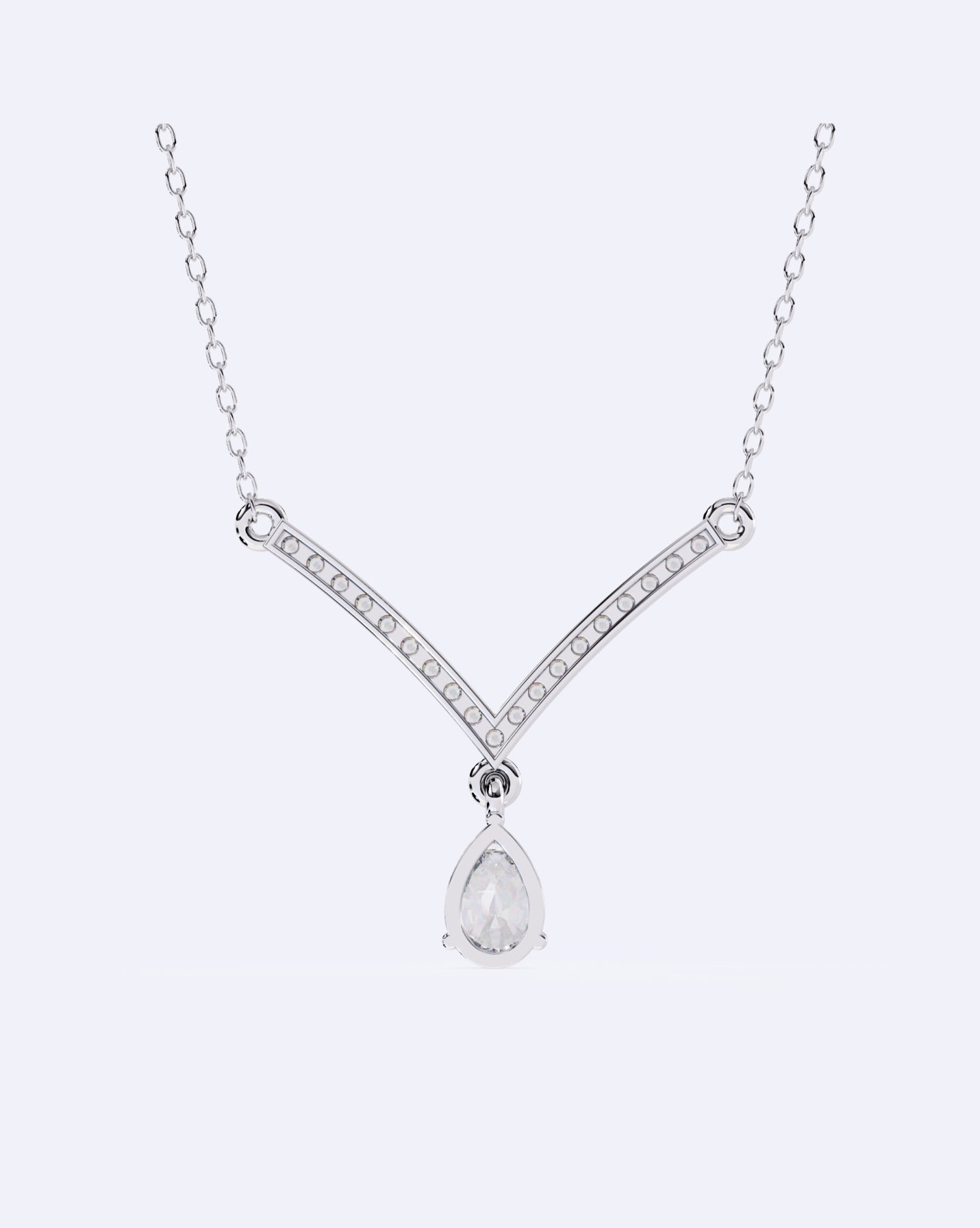 V-Curve Diamond Accent Necklace