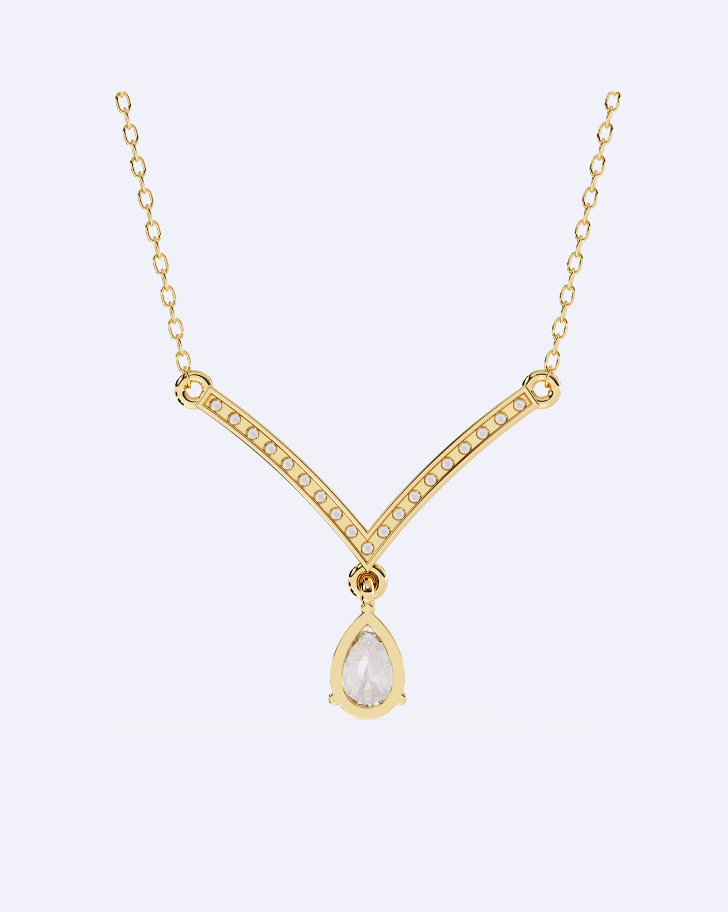 V-Curve Diamond Accent Necklace