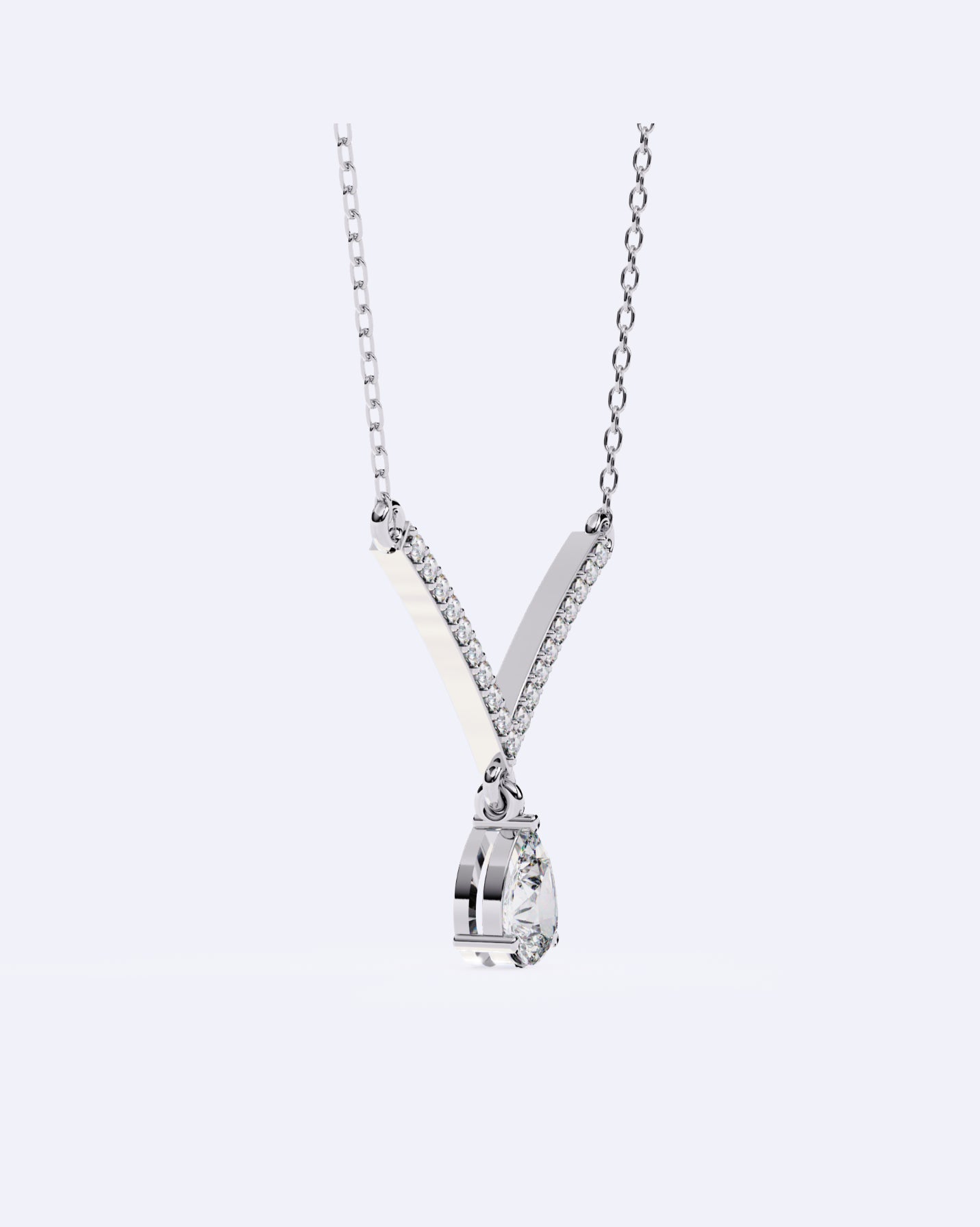 V-Curve Diamond Accent Necklace