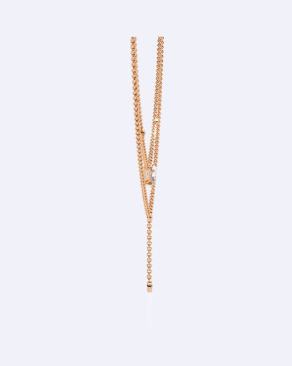 Elegant Dual-Strand Princess Diamond Drop Necklace