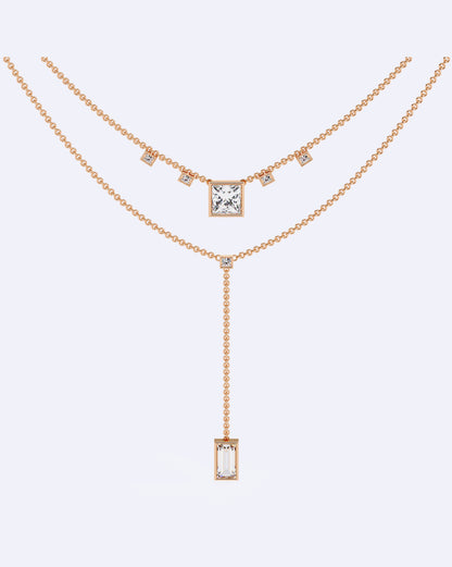 Elegant Dual-Line Diamond Cut Necklace
