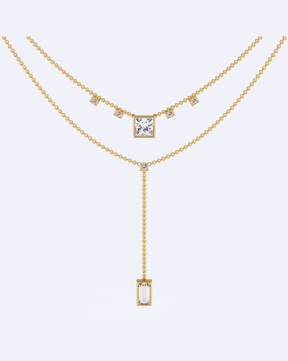 Elegant Dual-Line Diamond Cut Necklace