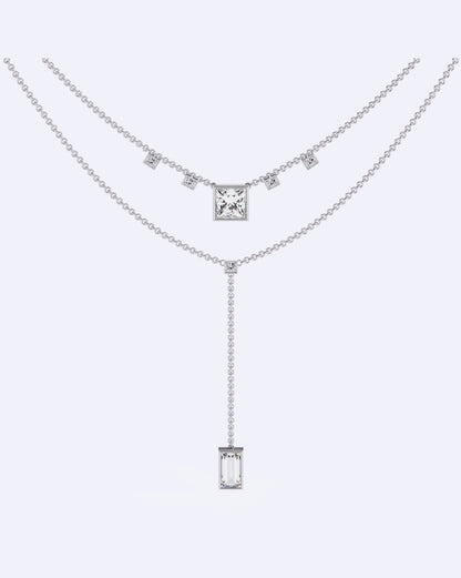 Elegant Dual-Line Diamond Cut Necklace