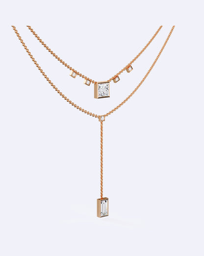 Elegant Dual-Line Diamond Cut Necklace