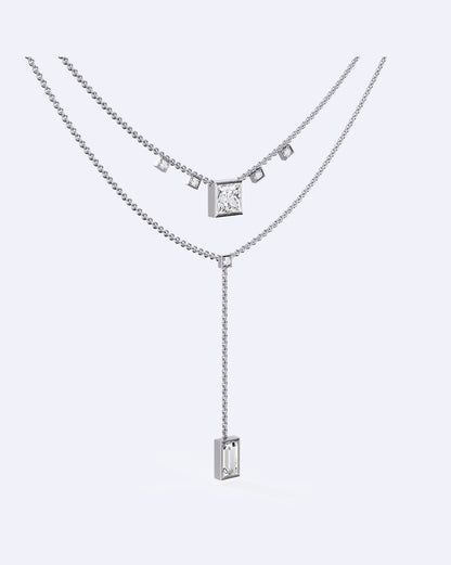 Elegant Dual-Line Diamond Cut Necklace