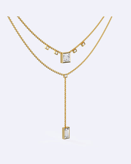 Elegant Dual-Line Diamond Cut Necklace
