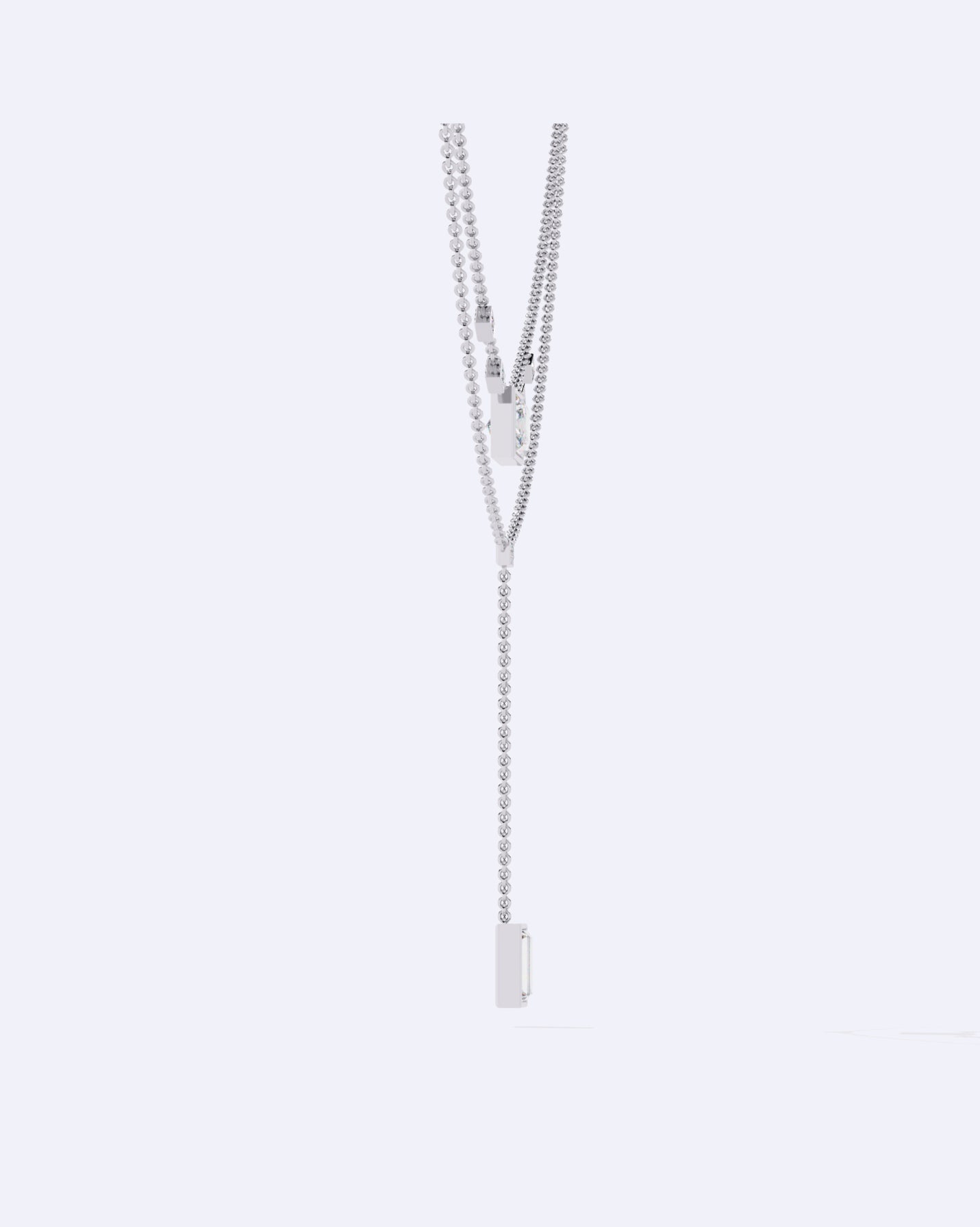 Elegant Dual-Line Diamond Cut Necklace
