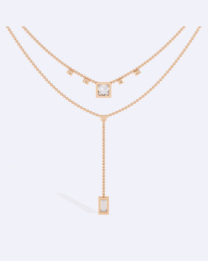 Elegant Dual-Line Diamond Cut Necklace