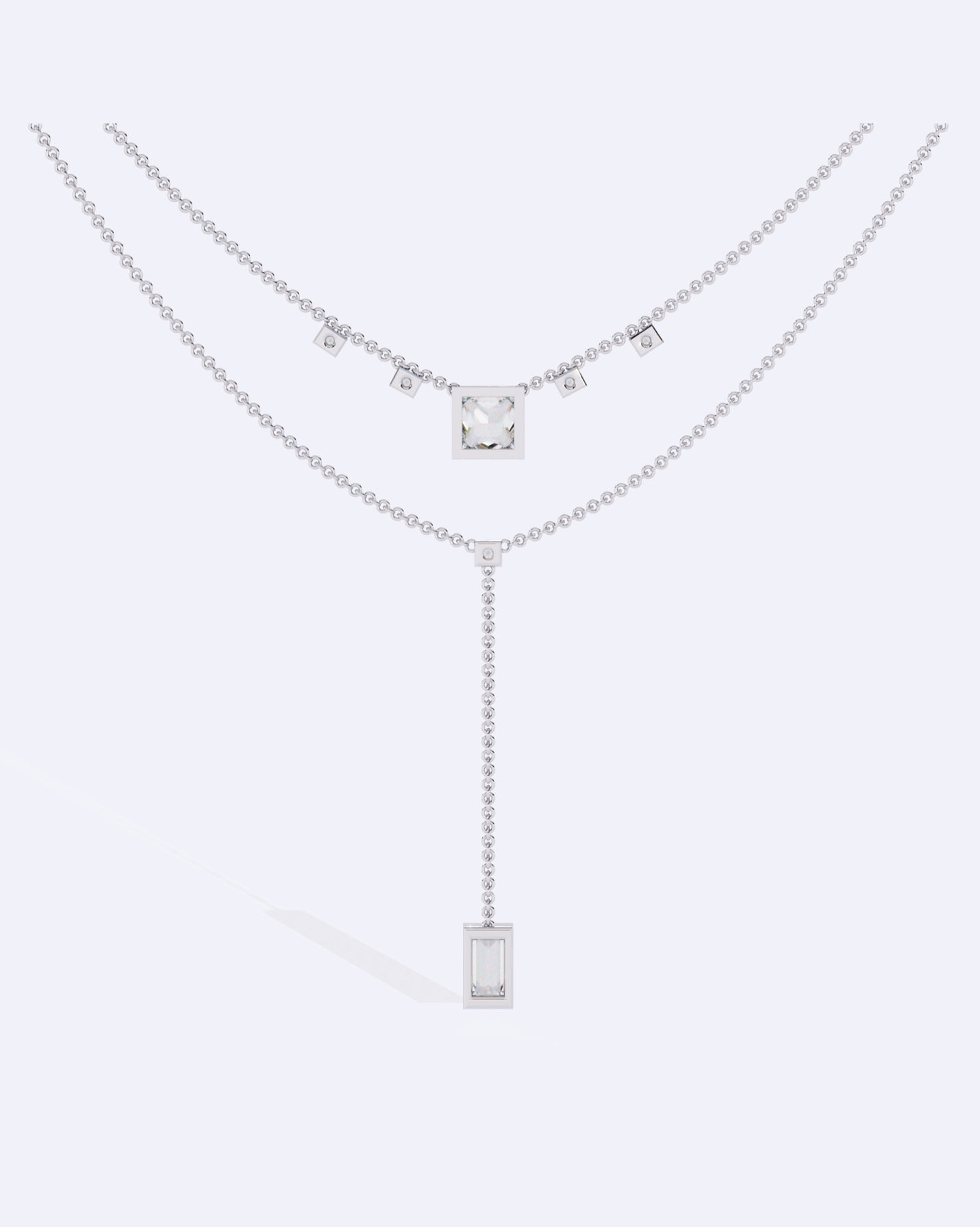 Elegant Dual-Line Diamond Cut Necklace