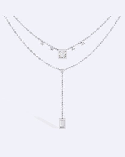 Elegant Dual-Line Diamond Cut Necklace