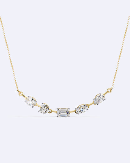 Modern Multi-Shape Diamond Necklace