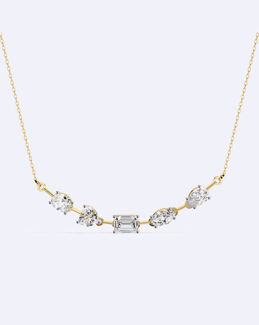 Modern Multi-Shape Diamond Necklace