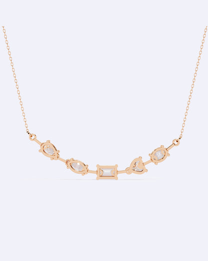 Modern Multi-Shape Diamond Necklace
