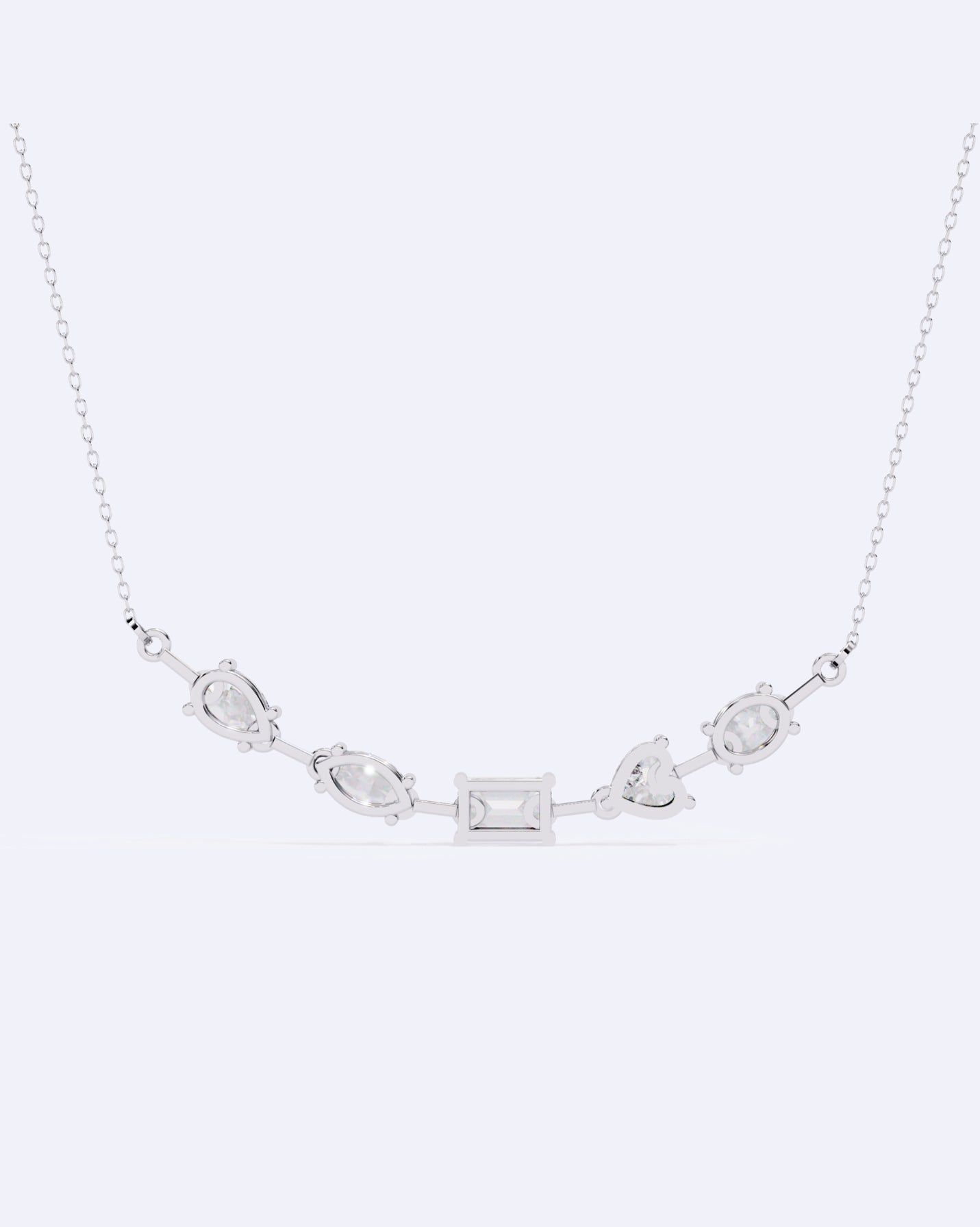Modern Multi-Shape Diamond Necklace