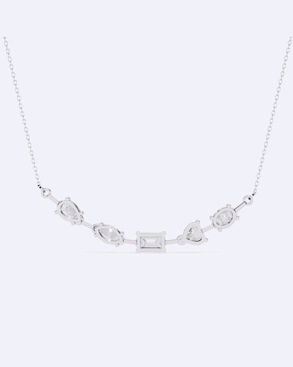 Modern Multi-Shape Diamond Necklace
