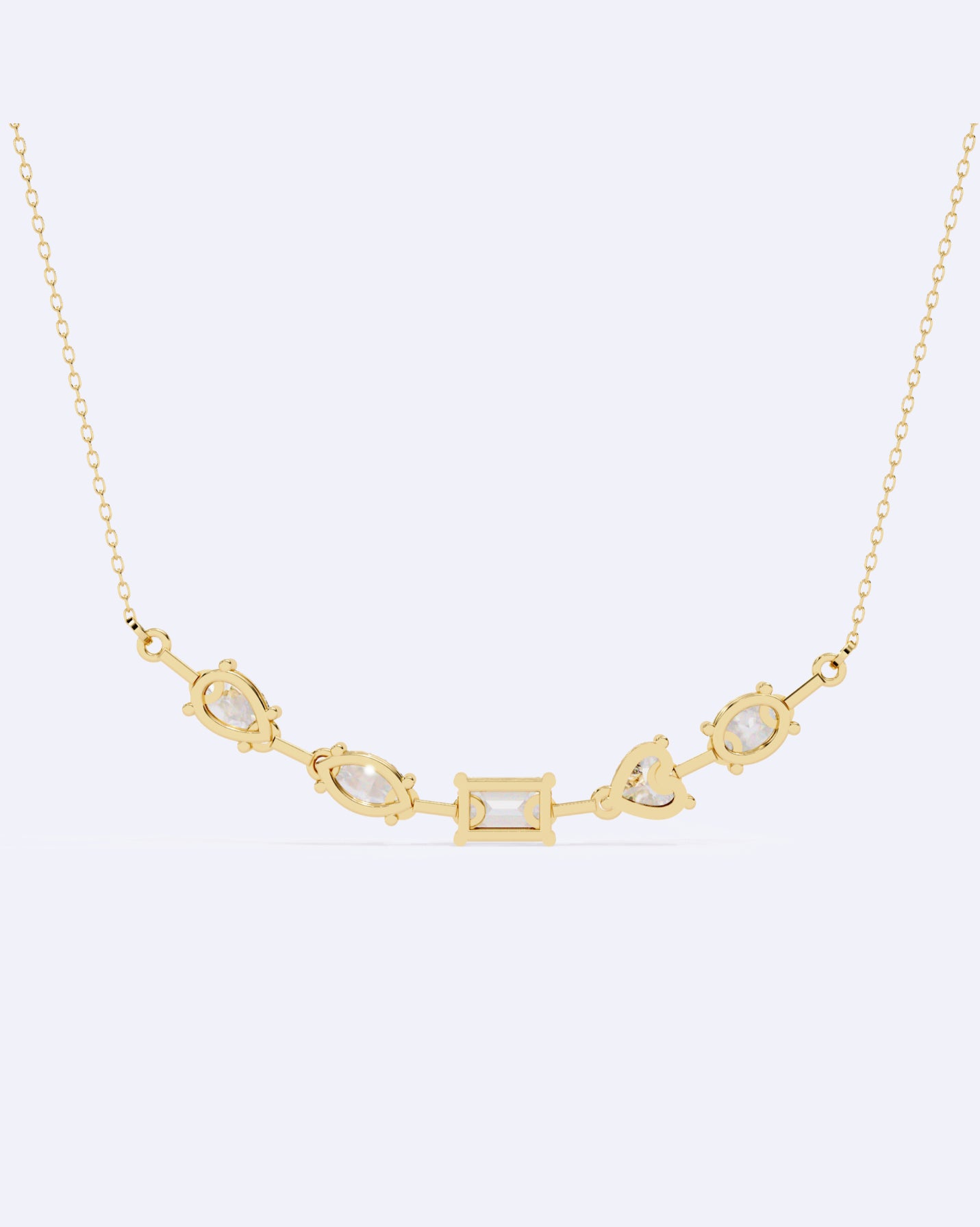 Modern Multi-Shape Diamond Necklace