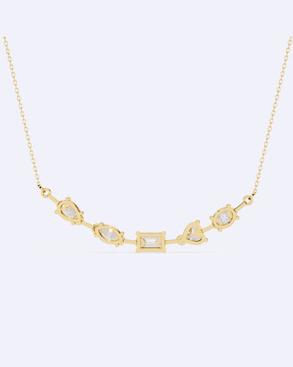 Modern Multi-Shape Diamond Necklace