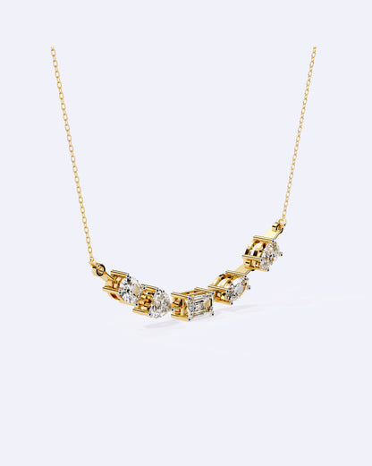 Modern Multi-Shape Diamond Necklace