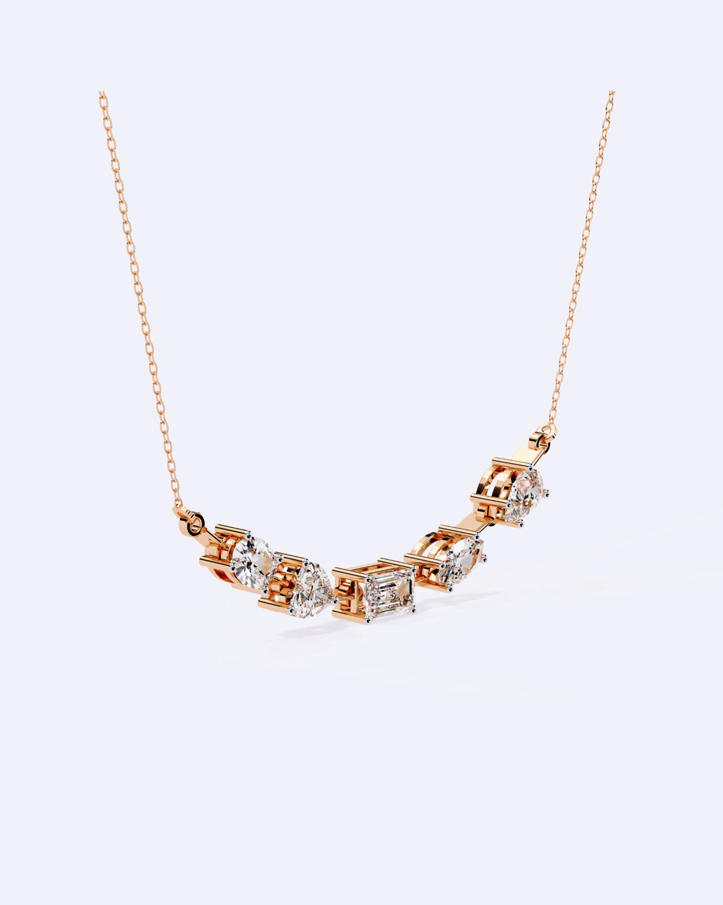 Modern Multi-Shape Diamond Necklace