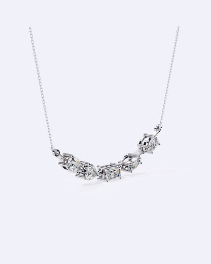 Modern Multi-Shape Diamond Necklace