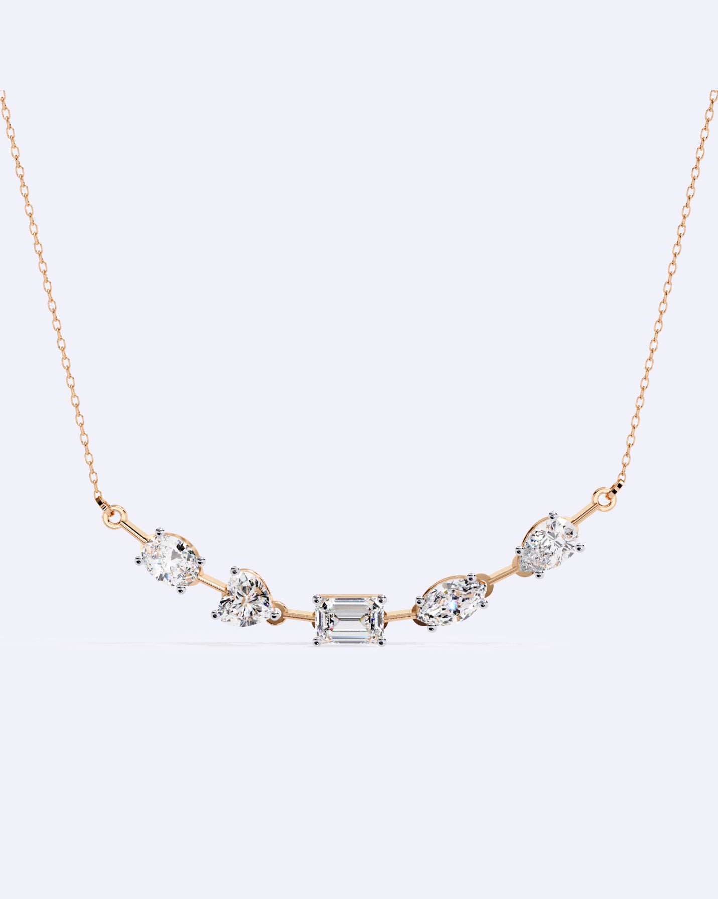 Modern Multi-Shape Diamond Necklace