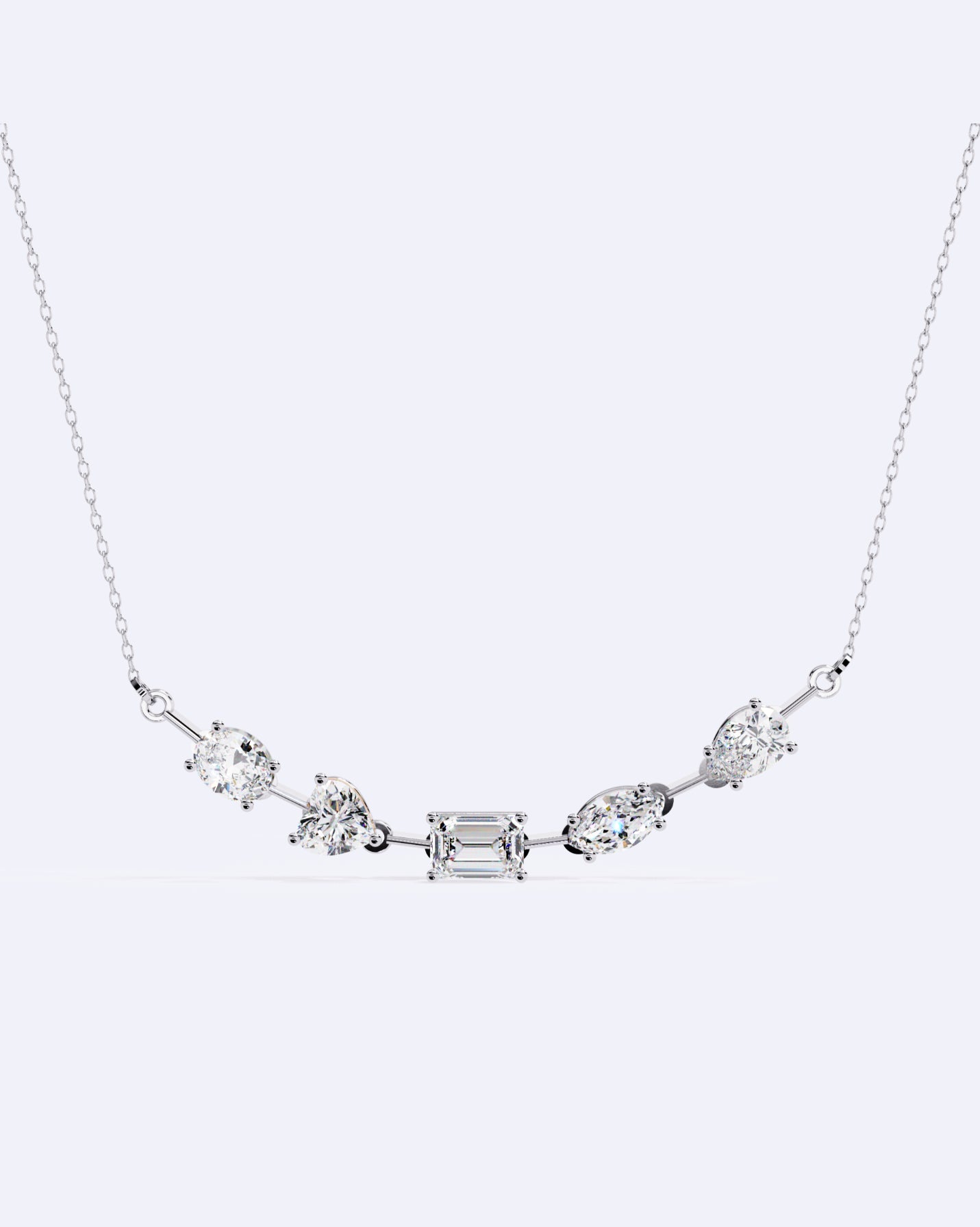 Modern Multi-Shape Diamond Necklace