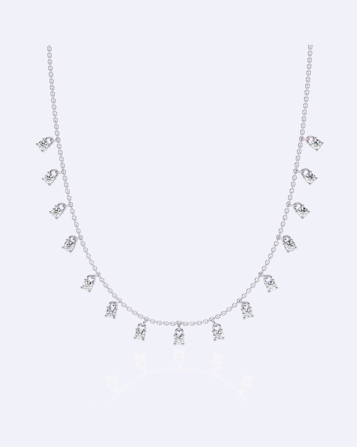 Dainty Bezel Diamond Ball Necklace