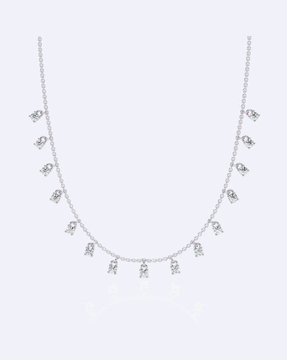 Dainty Bezel Diamond Ball Necklace