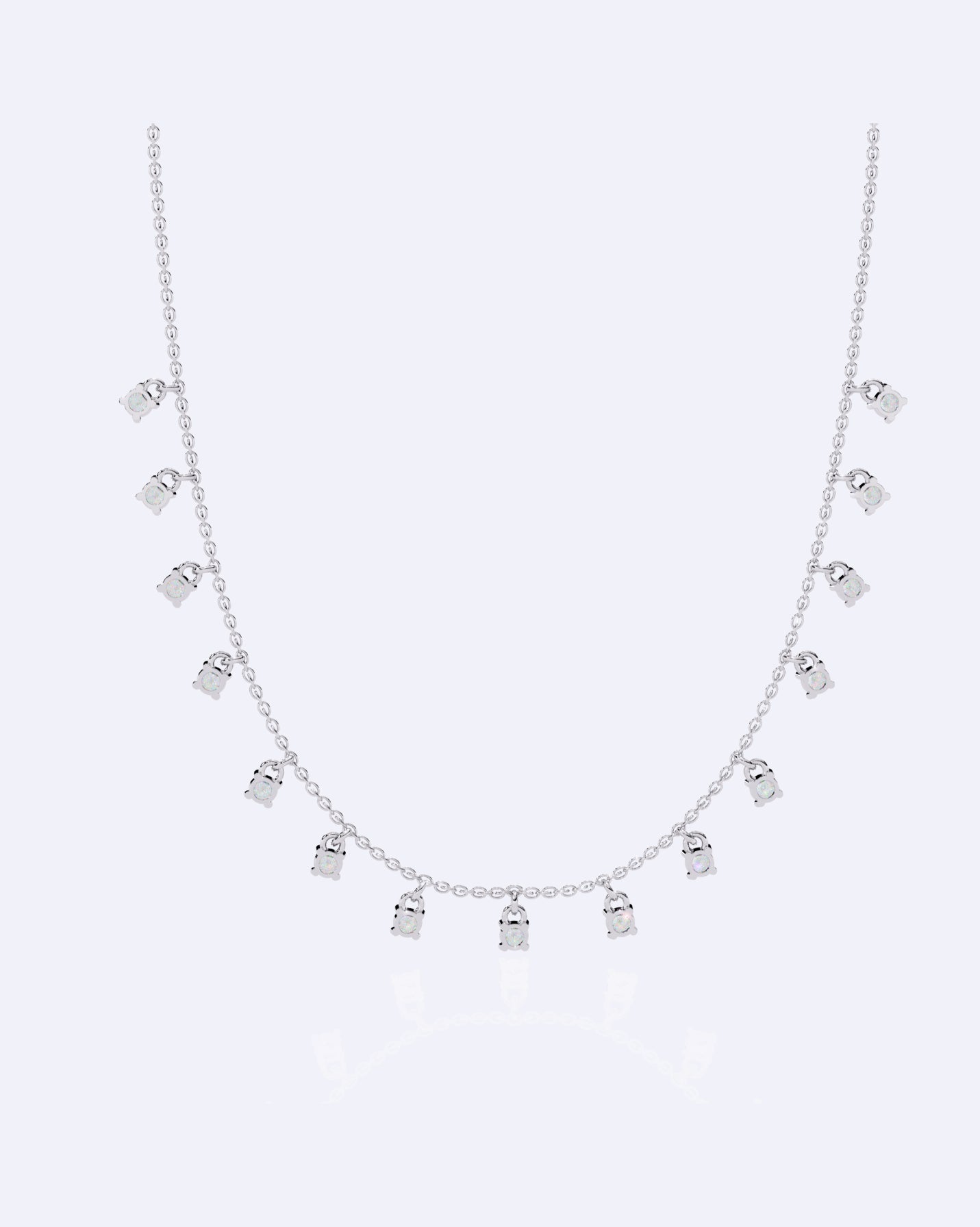 Dainty Bezel Diamond Ball Necklace