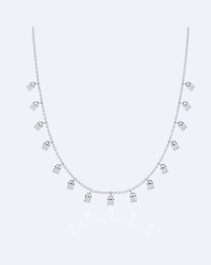 Dainty Bezel Diamond Ball Necklace