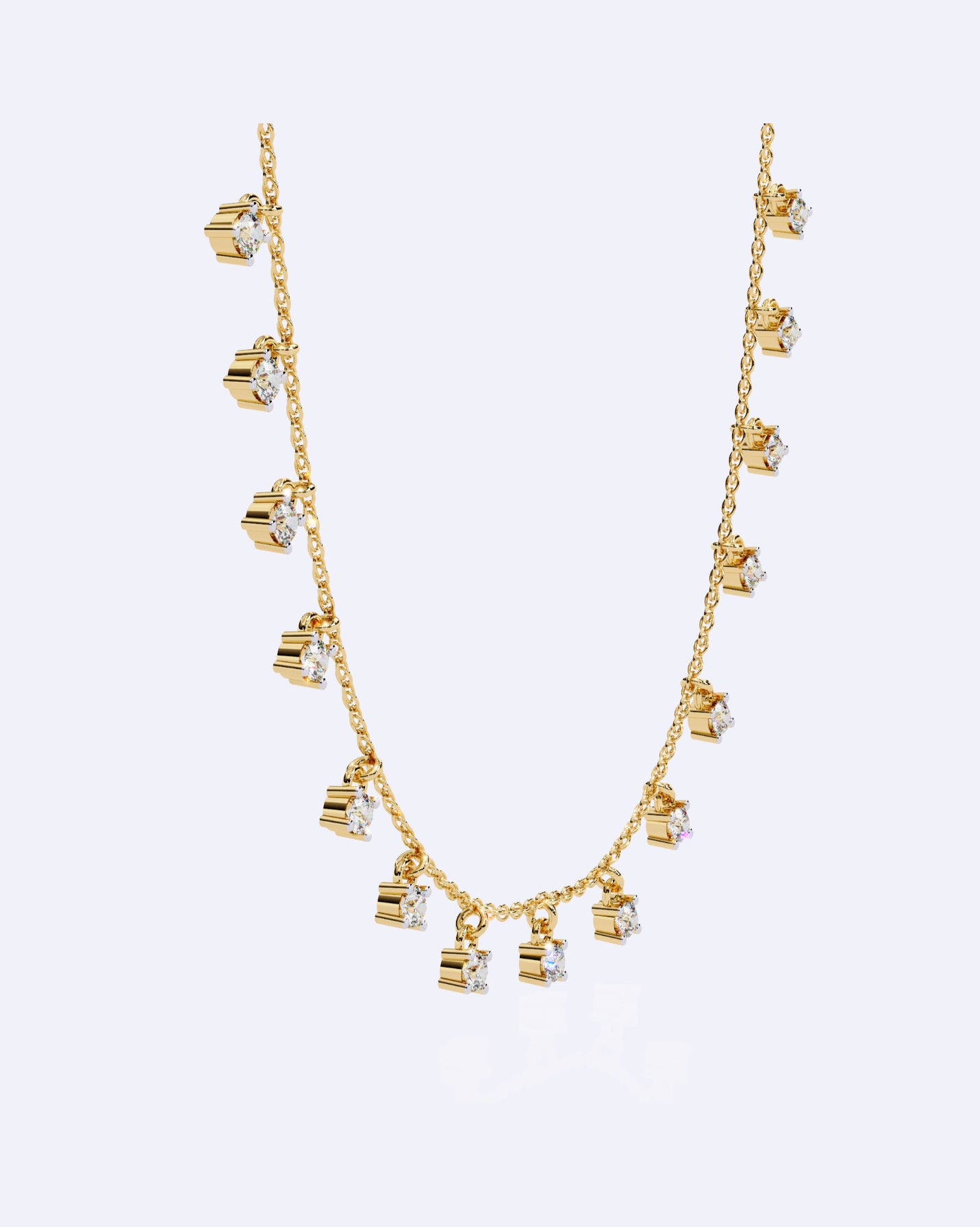 Dainty Bezel Diamond Ball Necklace
