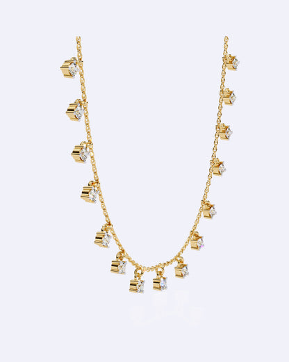 Dainty Bezel Diamond Ball Necklace