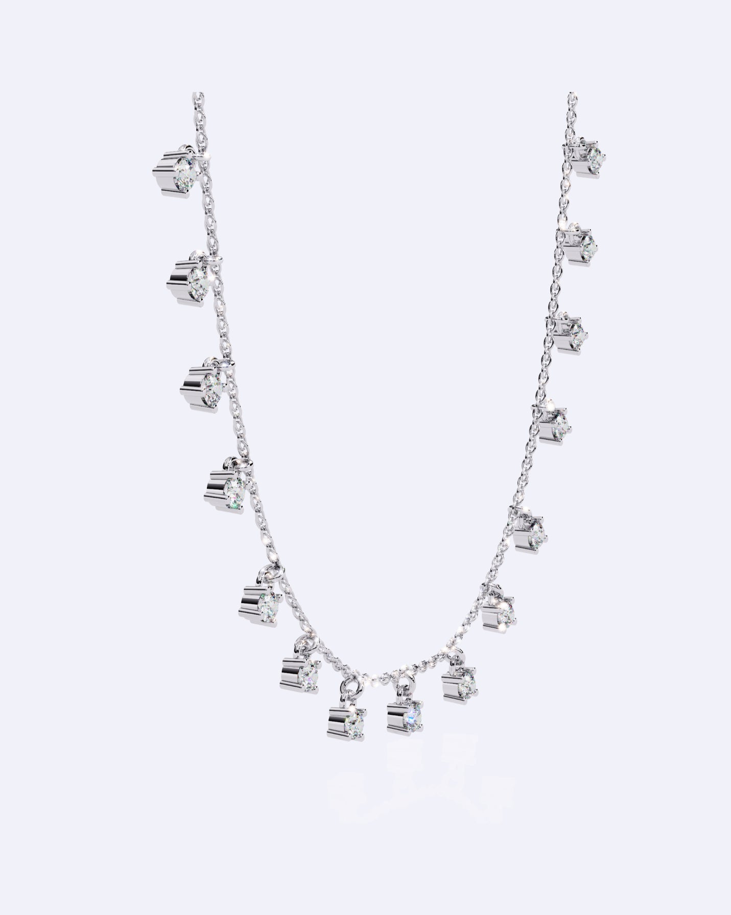 Dainty Bezel Diamond Ball Necklace