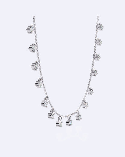 Dainty Bezel Diamond Ball Necklace