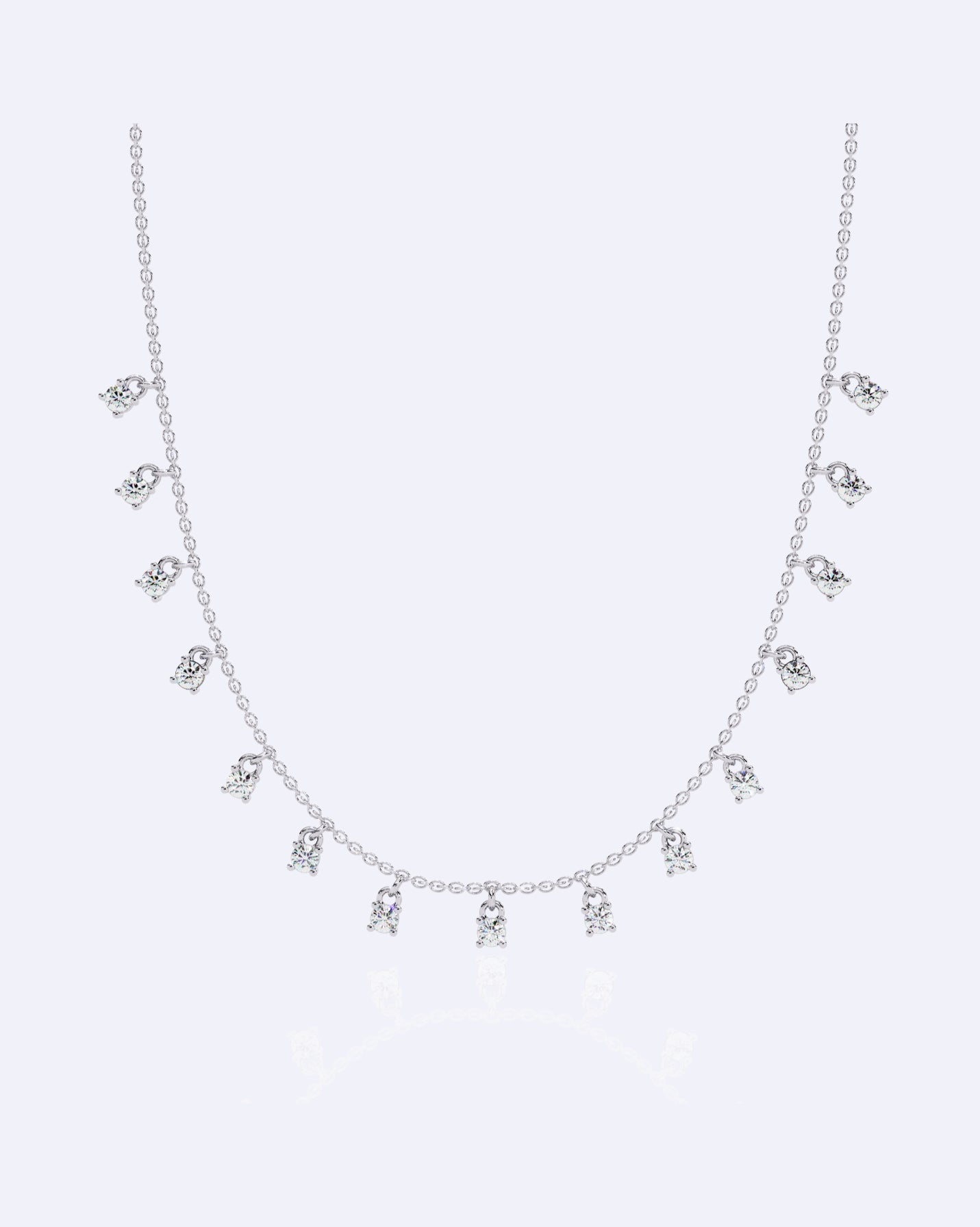 Dainty Bezel Diamond Ball Necklace
