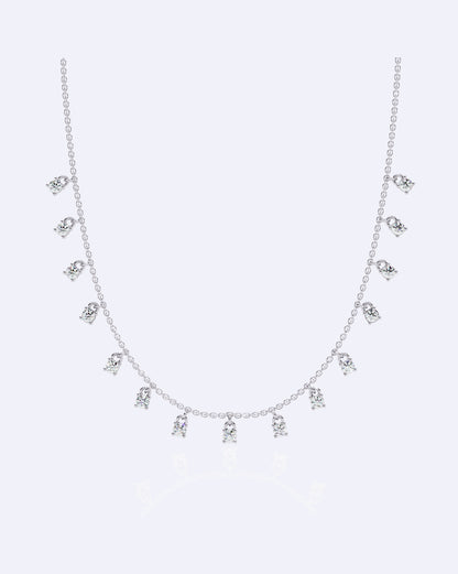 Dainty Bezel Diamond Ball Necklace