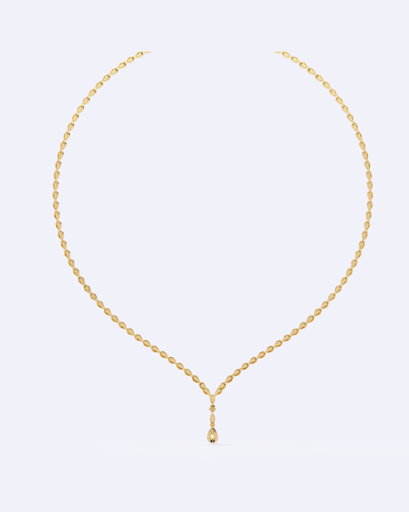 Single-Line Diamond Necklace with Solitaire Drop