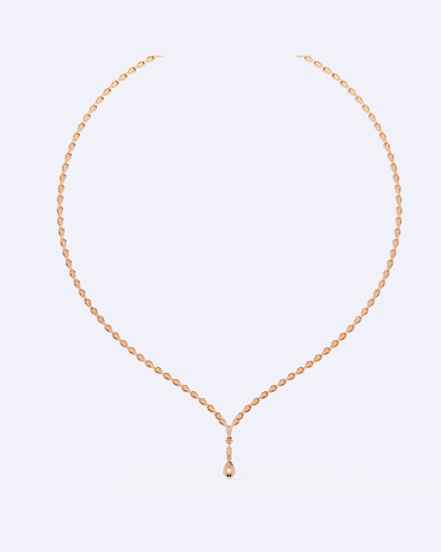 Single-Line Diamond Necklace with Solitaire Drop