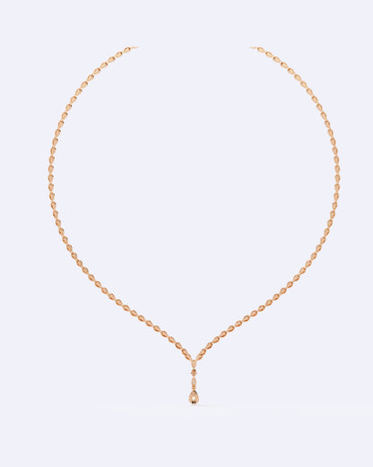 Single-Line Diamond Necklace with Solitaire Drop