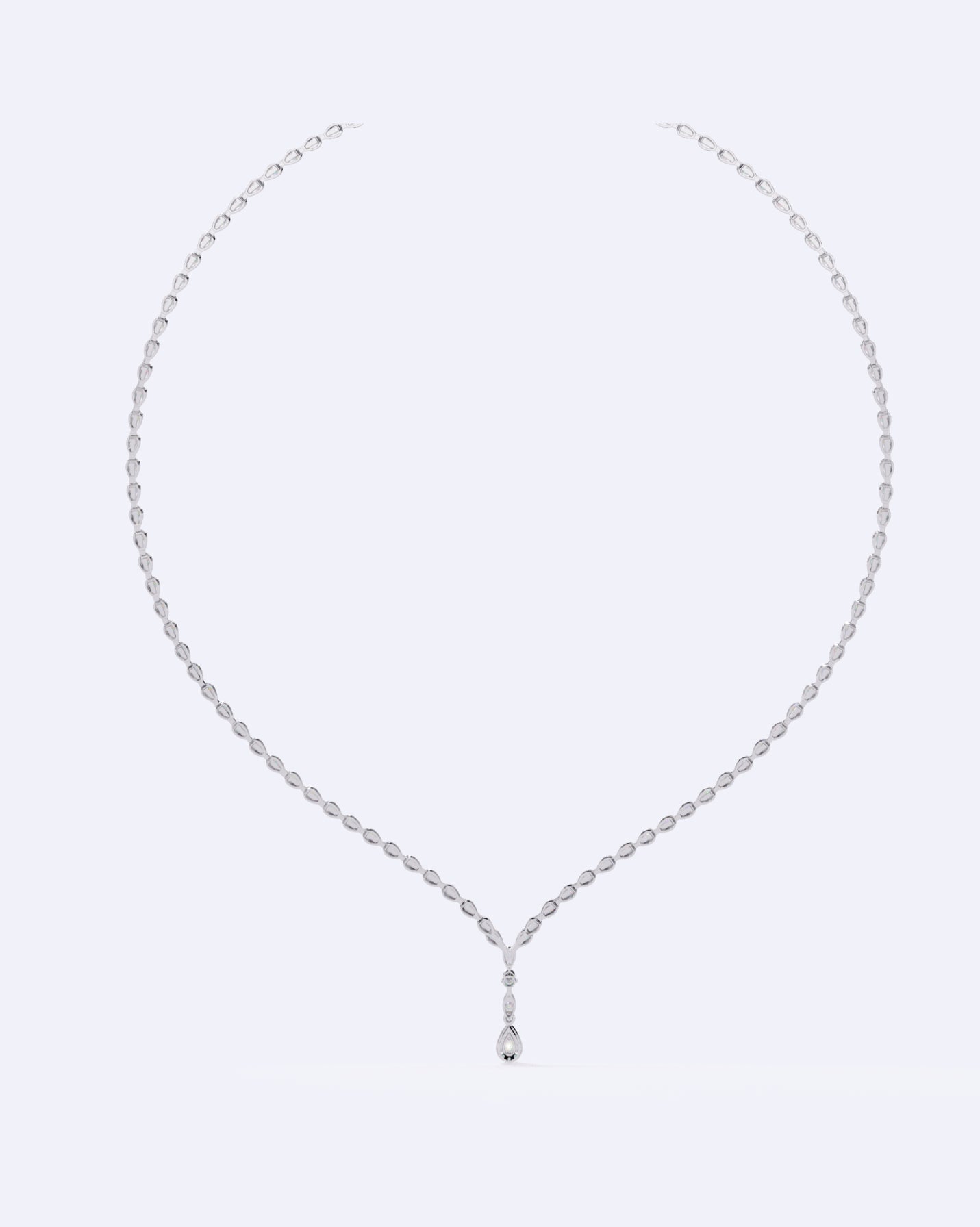 Single-Line Diamond Necklace with Solitaire Drop