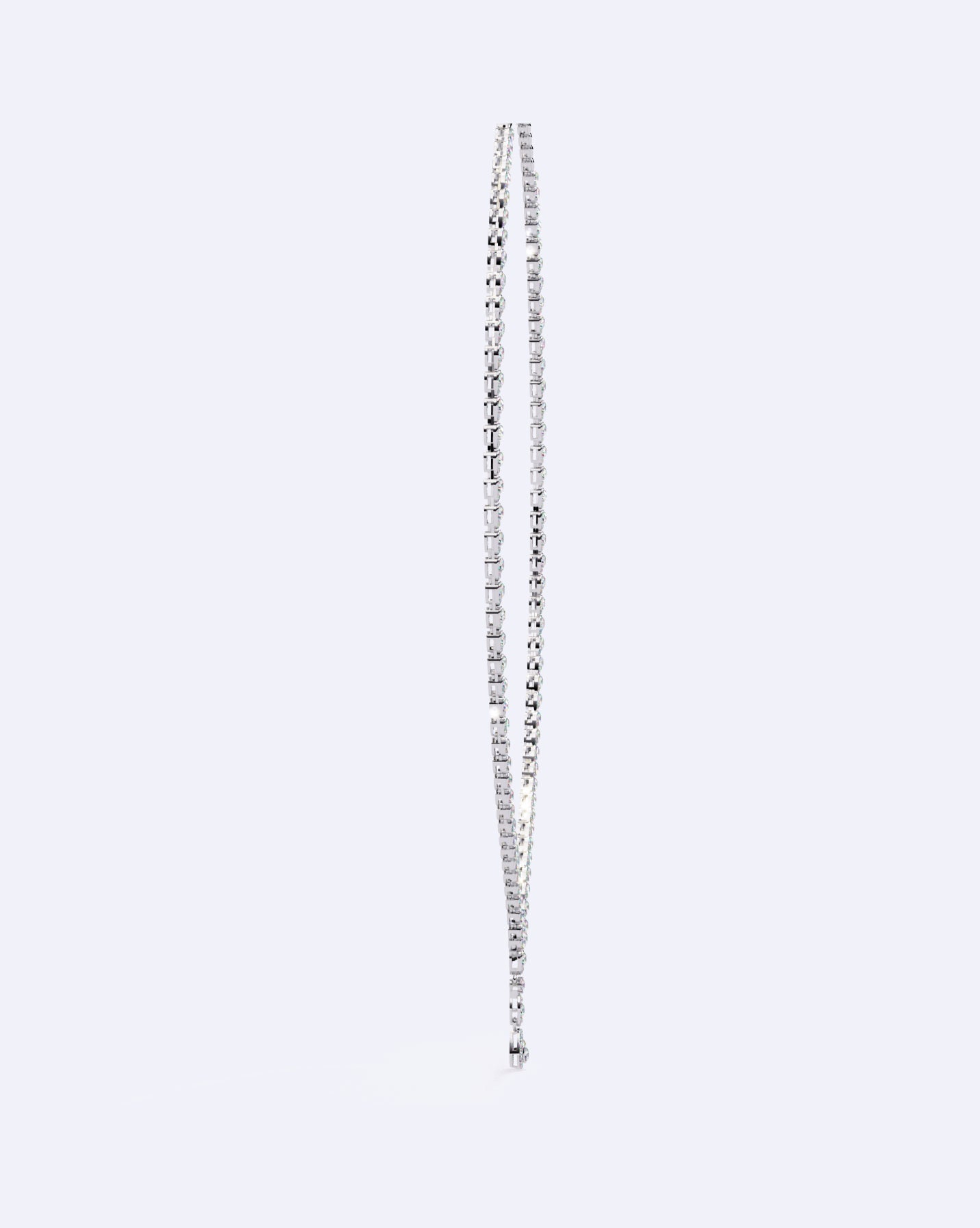 Single-Line Diamond Necklace with Solitaire Drop