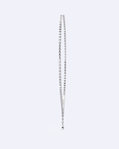 Single-Line Diamond Necklace with Solitaire Drop