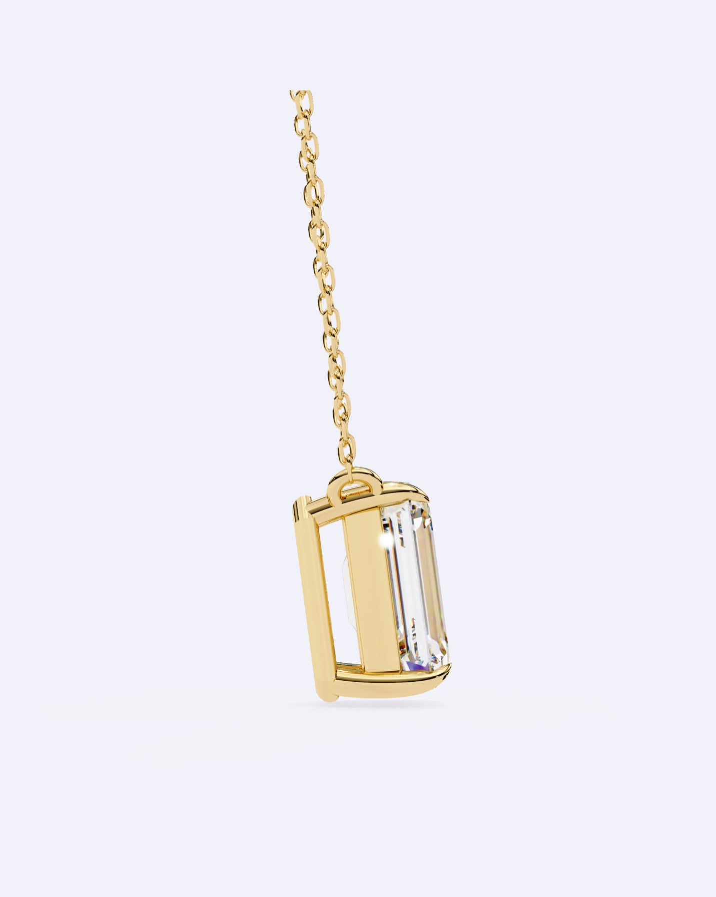 Bezel Baguette Pendant