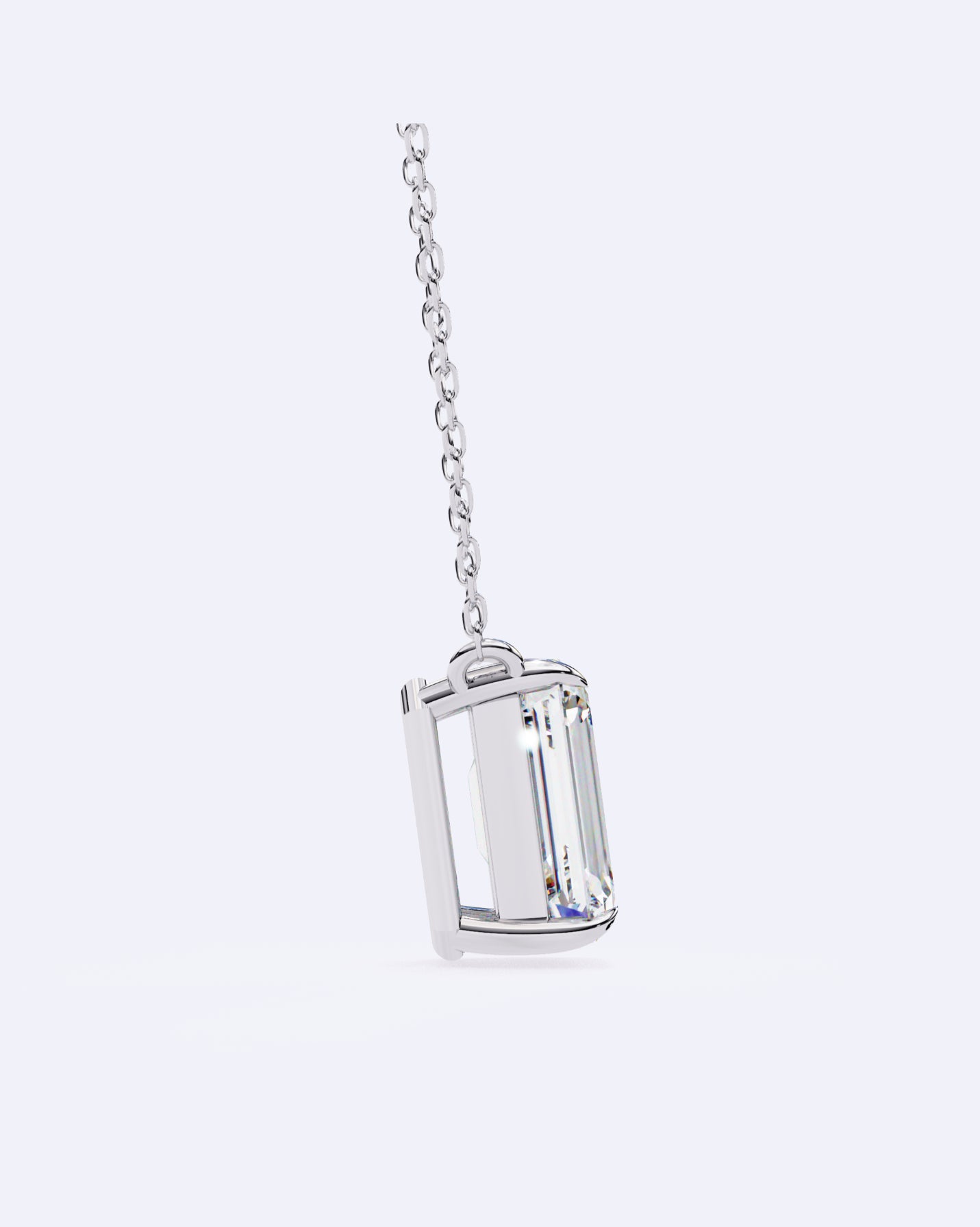 Bezel Baguette Pendant